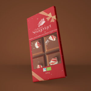 Mælke chokolade med pebermynte knas